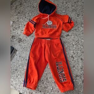 Vintage 90s University of Illinois Fighting Illini Toddlers Sweatsuit 2T